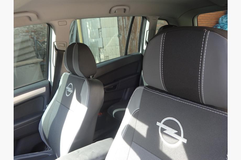 Opel Zafira B 2005–2011 Fundas de Asientos de Coche (Polipiel↗Tela, Premium) Foto 8