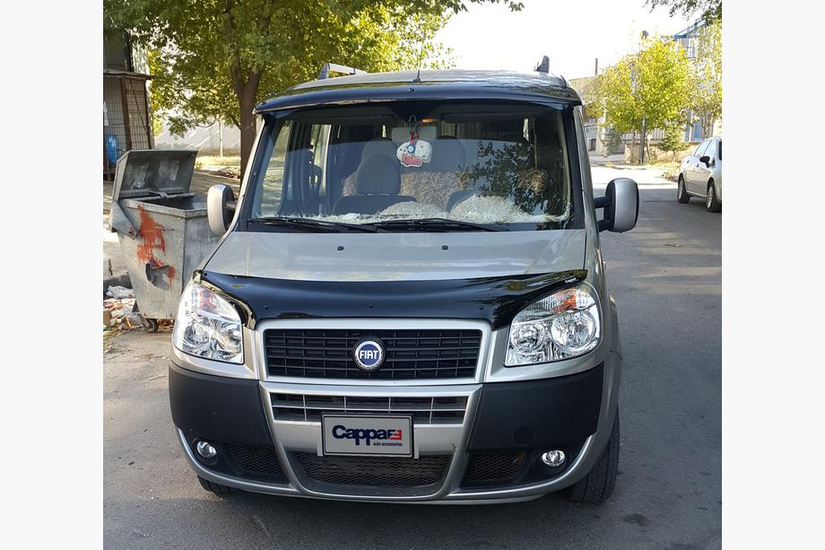 Fiat Doblo I 2001-2005 Visera para parabrisas (negro brillo, 5mm) Foto 8