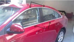 Chevrolet Cruze 2009–2015 Juego completo de molduras de ventanas (para version Sedan, acero inoxidable) foto 2