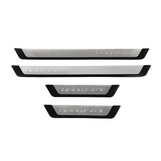 Protector de umbral OmsaLine (4 uds, acero inoxidable) Skoda Roomster 2006-2015 foto 2