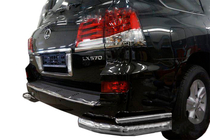 Lexus LX570/450d 2008-2022 Esquinas traseras dobles (acero inoxidable) foto 1