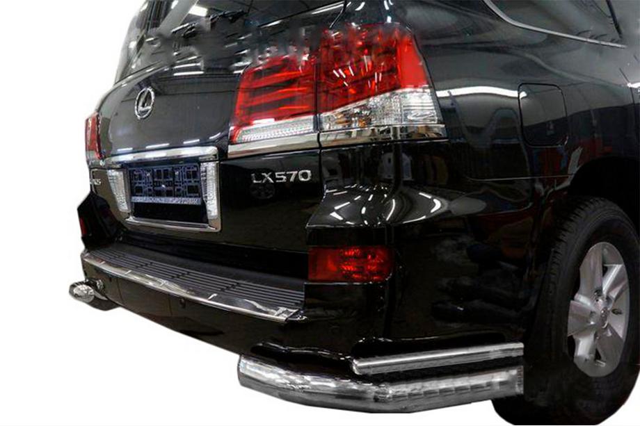 Lexus LX570/450d 2008-2022 Esquinas traseras dobles (acero inoxidable) Image