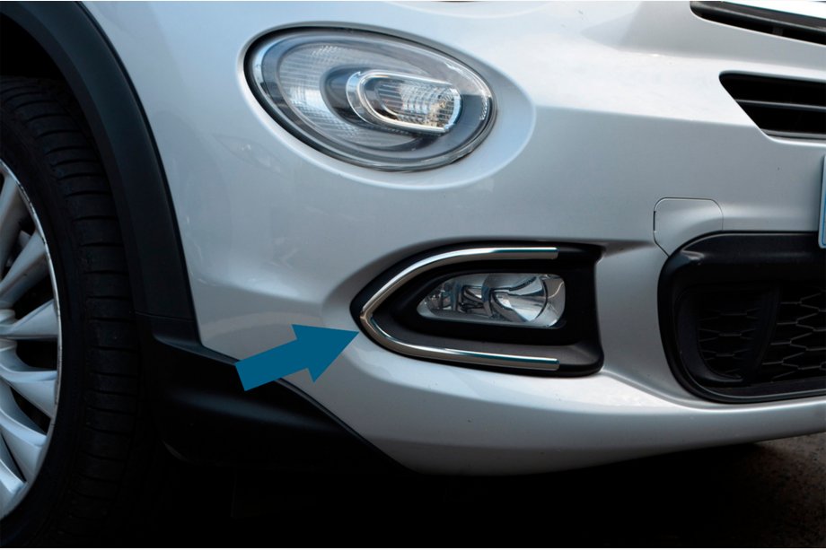 Fiat 500X 2014-2024 Cubiertas para Faros Antiniebla (Acero Inoxidable) Image