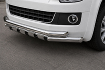 Volkswagen T5 Multivan 2003–2010 Defensa Delantera ST015 (Acero Inoxidable) foto 1