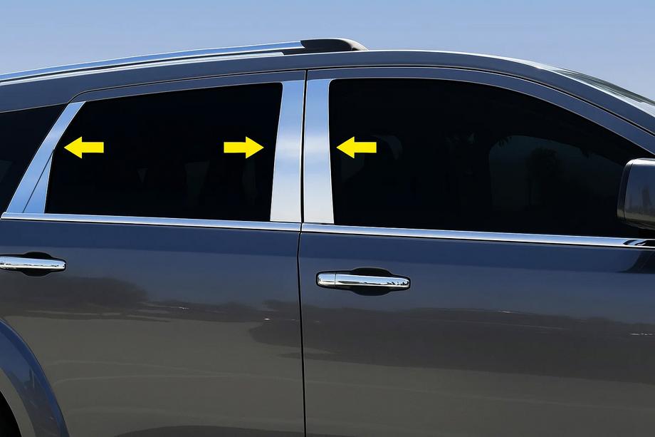 Fiat Freemont 2011-2016 Molduras de Acero Inoxidable para Pilares de Puerta (8 uds) Image