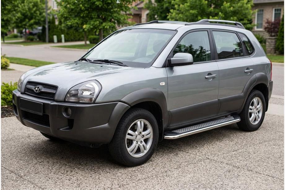 Hyundai Tucson JM 2004- Estribos Laterales Maydos V2 (2 uds., Aluminio y Acero Inoxidable) Foto 1