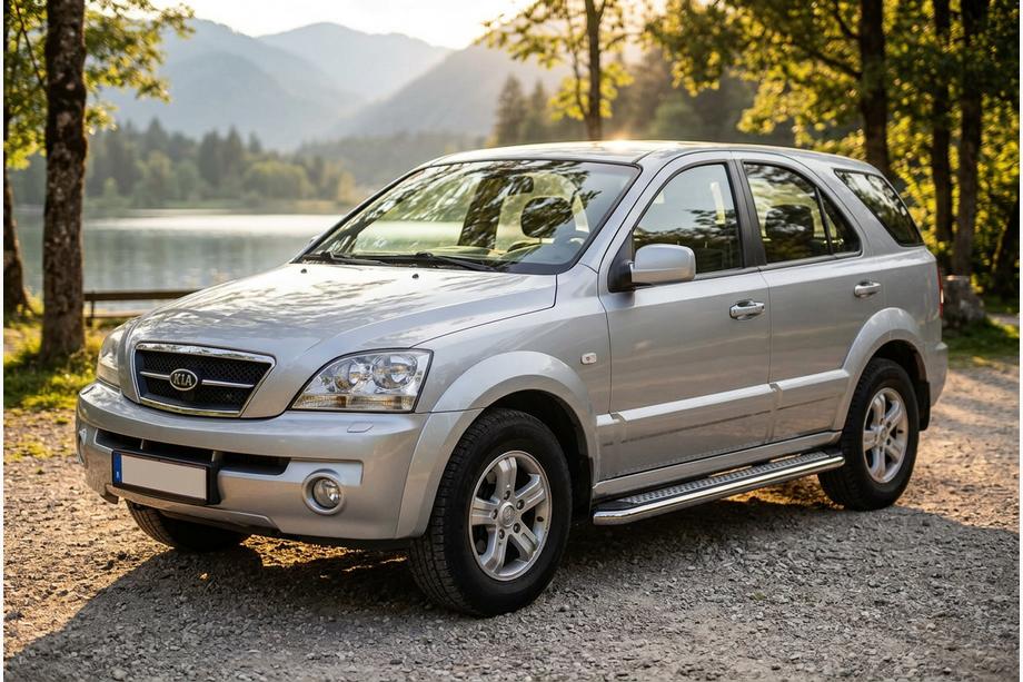 Kia Sorento I BL 2002-2009 Estribos Laterales Maydos V2 (2 uds., Aluminio y Acero Inoxidable) Image