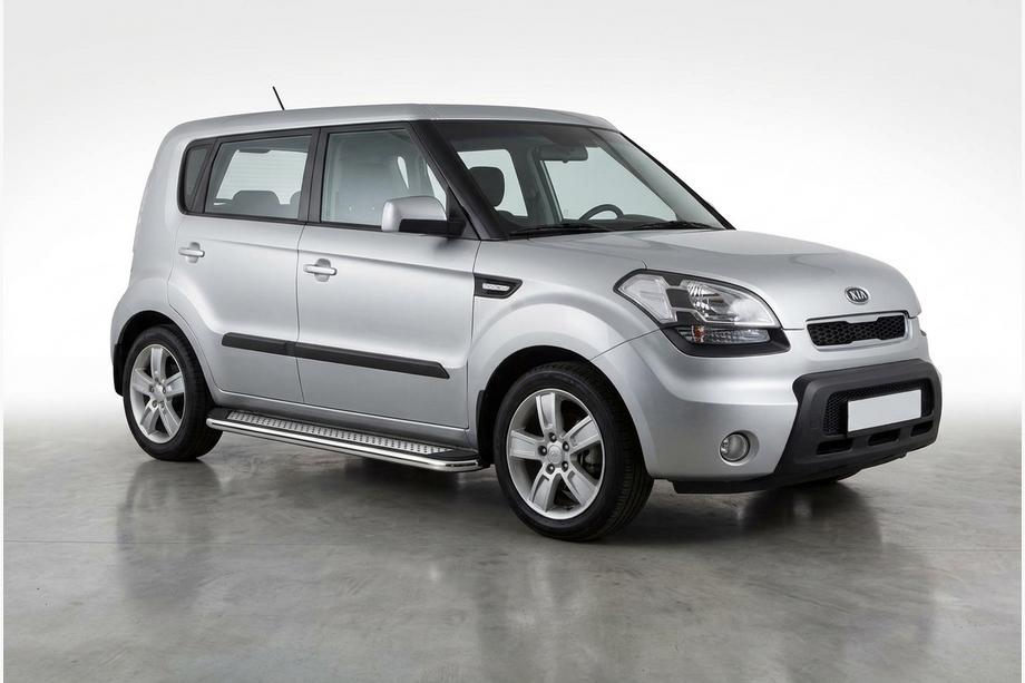 Kia Soul I 2008-2013 Estribos Laterales Maydos V2 (2 uds., Aluminio y Acero Inoxidable) Image