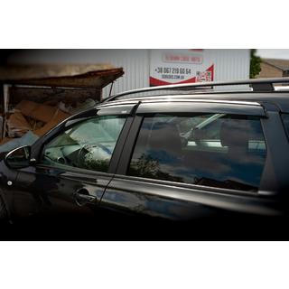 Deflectores de ventana con moldura cromada (4 uds, Niken) Nissan Qashqai 2010-2014 foto 4
