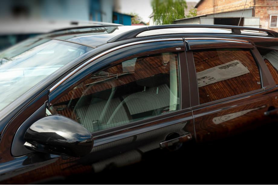 Nissan Qashqai 2010-2014 Deflectores de ventana con moldura cromada (4 uds, Niken) Foto 1