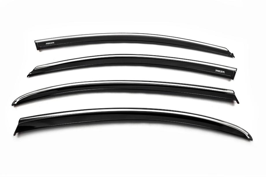 Fiat Tipo 2016- Deflectores de ventana con moldura cromada (4 uds, Niken) Image