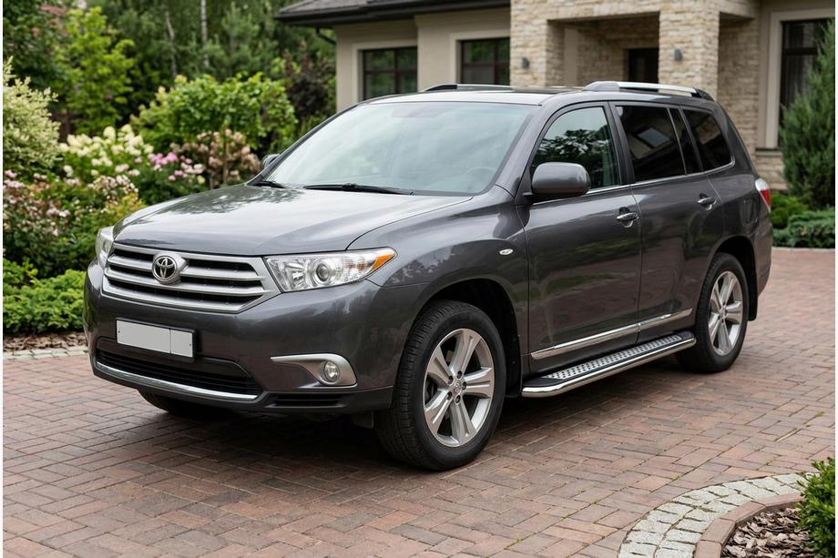 Toyota Highlander 2008-2013 Estribos Laterales Maydos V2 (2 uds., Aluminio y Acero Inoxidable) Foto 1