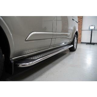 Estribos Laterales Maydos V2 (2 uds., Aluminio y Acero Inoxidable) Ford Custom 2013-2022 foto 1