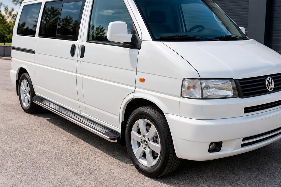 Volkswagen T4 Transporter 1990-2003 Estribos Laterales Maydos V2 (2 uds., Aluminio y Acero Inoxidable) Image
