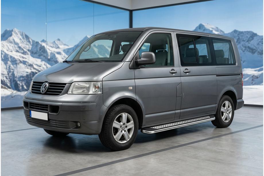Volkswagen T5 Transporter 2003-2010 Estribos Laterales Maydos V2 (2 uds., Aluminio y Acero Inoxidable) Batalla Corta Image