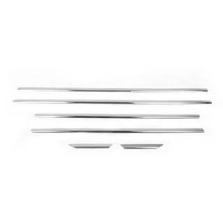 Cubiertas de molduras de ventanas cromadas (6 uds, acero inoxidable) Mercedes C-class W204 2007-2015 foto 3
