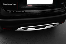 Nissan Qashqai 2014-2021 Moldura de maletero Cromo Negro (Acero Inoxidable) foto 1