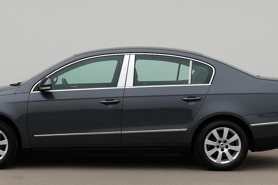 Volkswagen Passat B6 2006-2012 Molduras de pilares de puerta en acero inoxidable (SD) Image