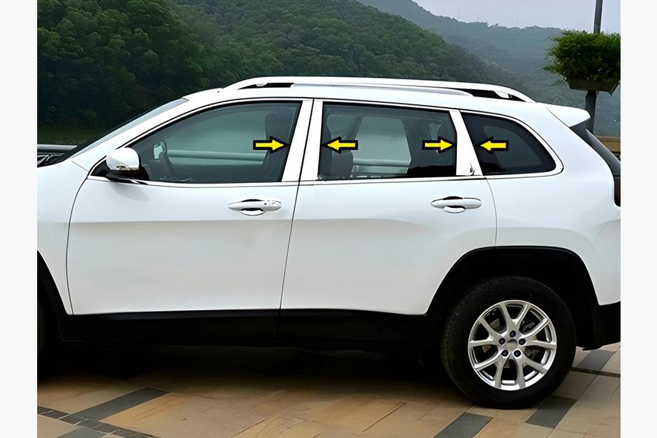 Jeep Cherokee KL 2013- Molduras de Acero Inoxidable para Pilares de Puerta Image