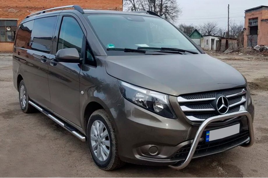 Mercedes Vito/V-class W447 2014- Tubos laterales 2 uds., acero inoxidable d60, batalla larga (L3) Foto 3