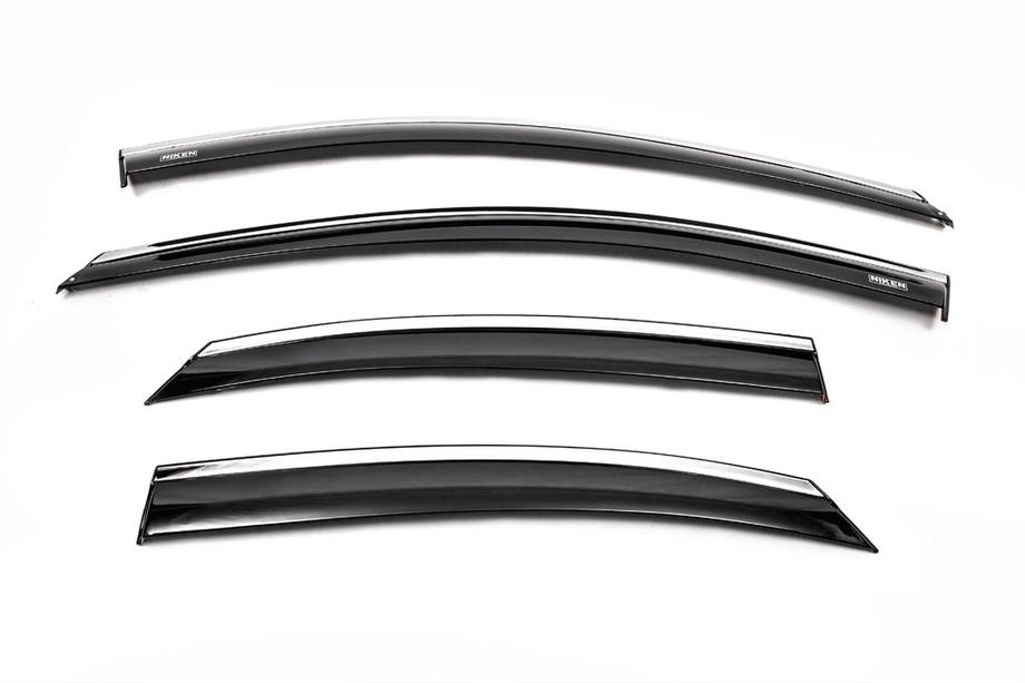 Ford Focus II 2008-2011 Deflectores de Ventana con Moldura Cromada SD/HB (4 uds, Niken) Image