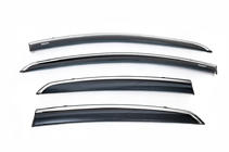 Fiat Linea 2006-2018 Deflectores de ventana con moldura cromada (4 uds, Niken) foto 2