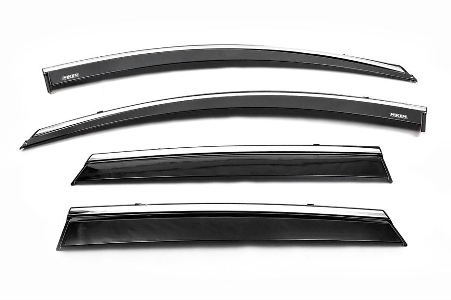 Renault Kadjar 2015-2022 Deflectores de ventana con moldura cromada (4 uds, Niken) Image