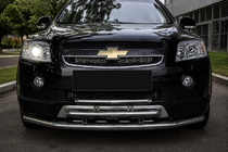 Chevrolet Captiva 2006-2019 Defensa delantera triple (acero inoxidable) foto 1