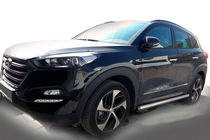 Hyundai Tucson TL 2016-2021 Barras Laterales (2 uds., Acero Inoxidable) foto 1