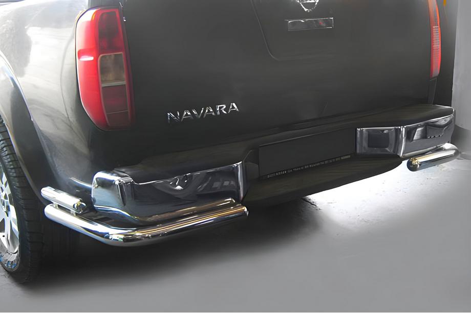 Nissan Navara 2006-2015 Protector Trasero AK003-Doble (Acero Inoxidable) Image