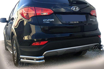 Hyundai Santa Fe 3 2012-2018 Esquinas Traseras AK-003 Doble (Acero Inoxidable) foto 1