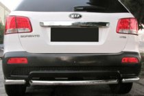 Kia Sorento II XM 2009-2014 Barras traseras de esquina con parte central AK007-3 (2 uds., acero inoxidable) foto 1