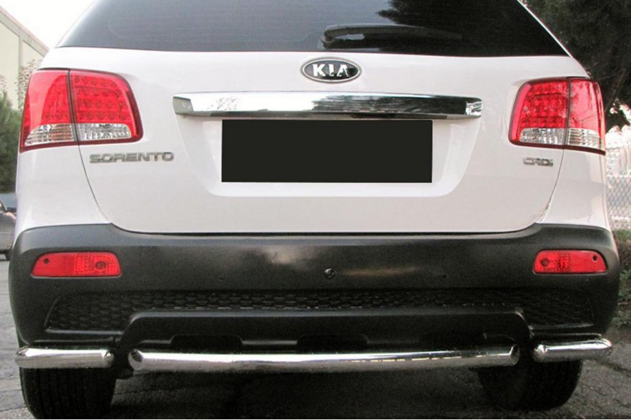 Kia Sorento II XM 2009-2014 Barras traseras de esquina con parte central AK007-3 (2 uds., acero inoxidable) Image