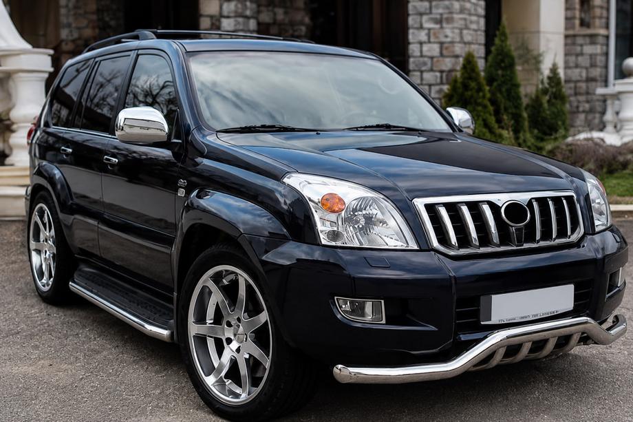 Toyota Land Cruiser Prado 120 2002-2009 Defensa Delantera ST011 (Acero Inoxidable) Image