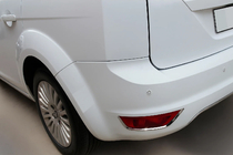 Ford Focus II 2008-2011 Cubiertas de reflectores traseros (2 uds, acero inoxidable) foto 1