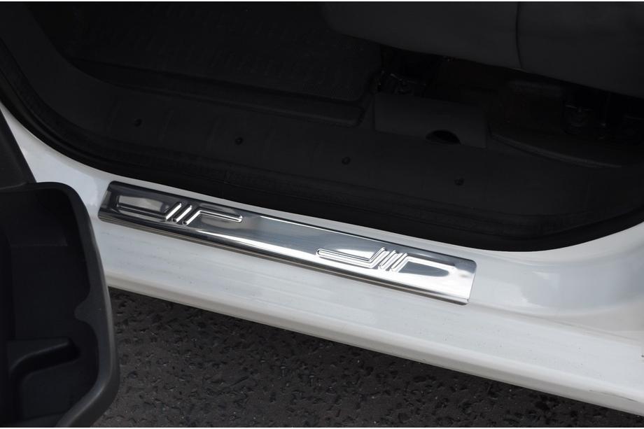 Citroen C-1 2005-2014 Protecciones de umbral Omsa (2 uds., acero inoxidable) Image
