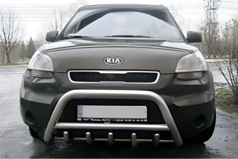 Kia Soul I 2008-2013 Defensa Delantera (Acero Inoxidable) Foto 2