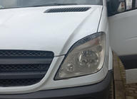 Mercedes Sprinter W906 2006–2018 Pestañas Faros Rectas (negras, ABS, 2006-2013) foto 3