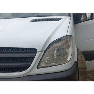 Pestañas Faros Rectas (negras, ABS, 2006-2013) Mercedes Sprinter W906 2006–2018 foto 3