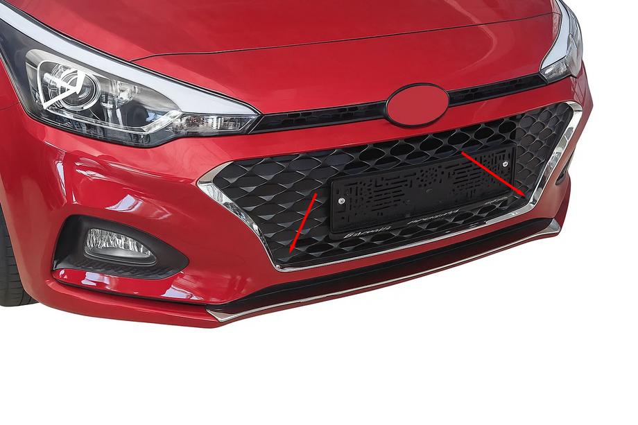 Hyundai I-20 2014-2020 Molduras de parrilla 2018-2020 (3 piezas, acero inoxidable) Image