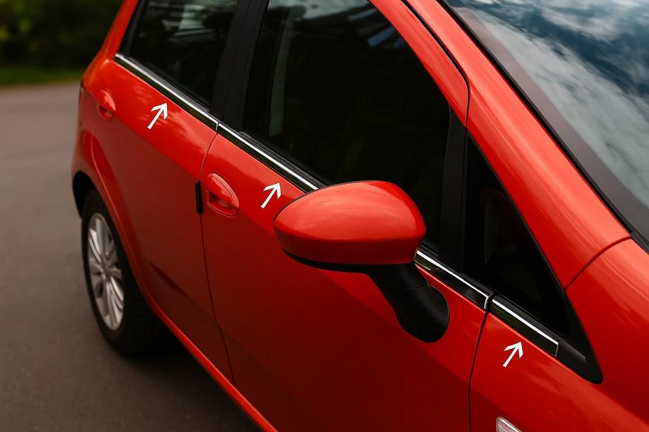 Nissan Micra K12 2003-2010 Molduras de Ventanas Acero Inoxidable (6 pcs) Image