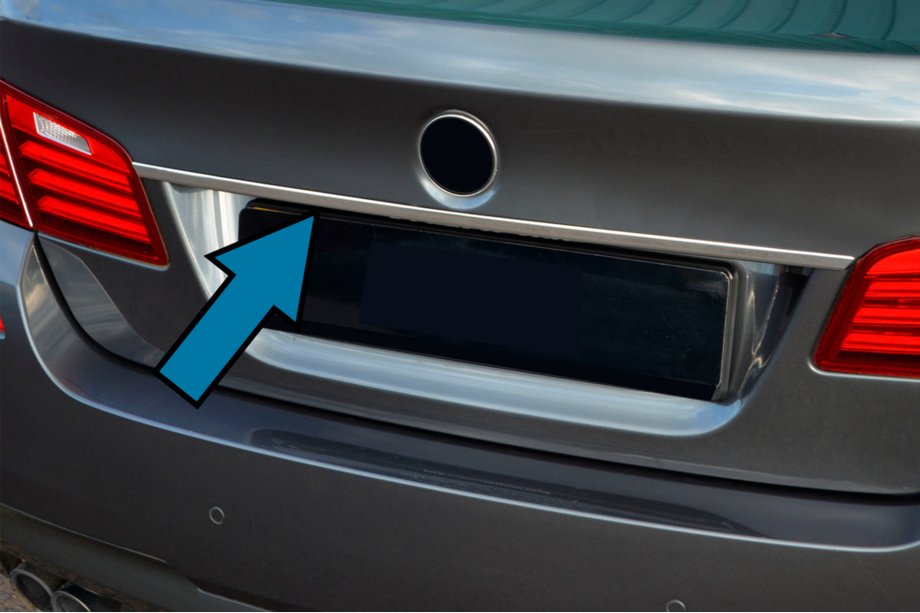 BMW 5 Series F10/F11 2010–2016 Moldura SD de acero inoxidable sobre la matrícula Image