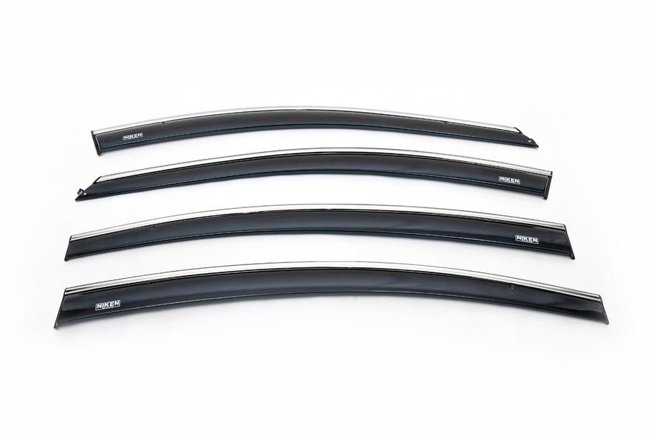 Chevrolet Cruze 2009–2015 Deflectores de Ventana con Moldura Cromada SD (4 uds, Niken) Foto 2
