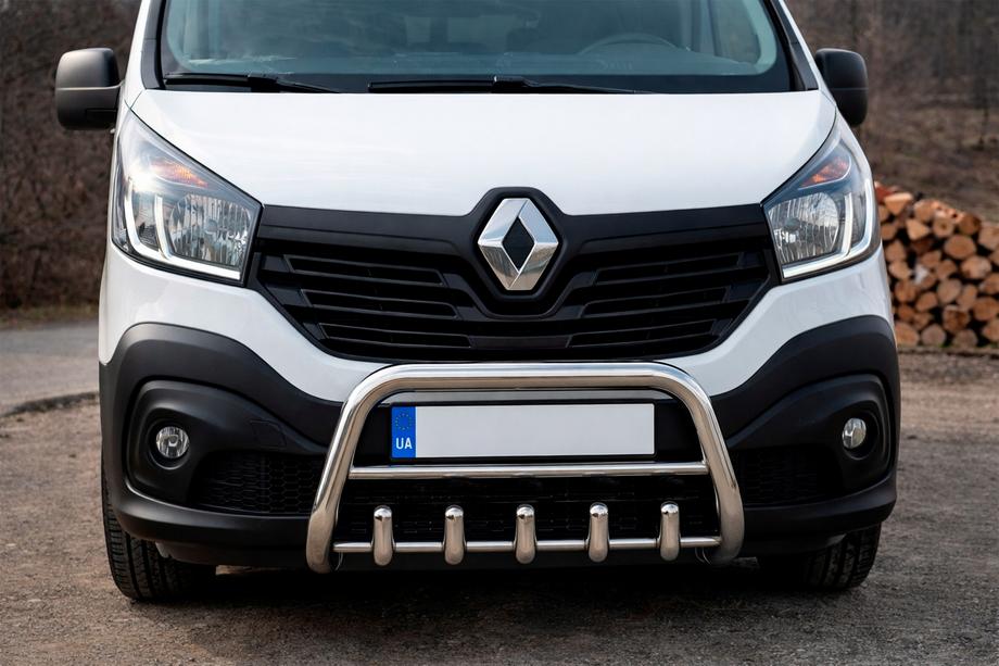 Renault Trafic 2015- Defensa Delantera WT003-4 (Acero Inoxidable) Con Inscripción Image