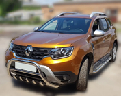Renault Duster 2018-2024 Defensa delantera sin logotipo WT003 (acero inoxidable) foto 9