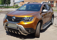 Dacia Duster 2018-2024 Defensa delantera sin logotipo WT003 (acero inoxidable) foto 3
