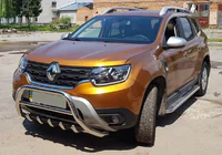 Dacia Duster 2018-2024 Defensa delantera sin logotipo WT003 (acero inoxidable) foto 3