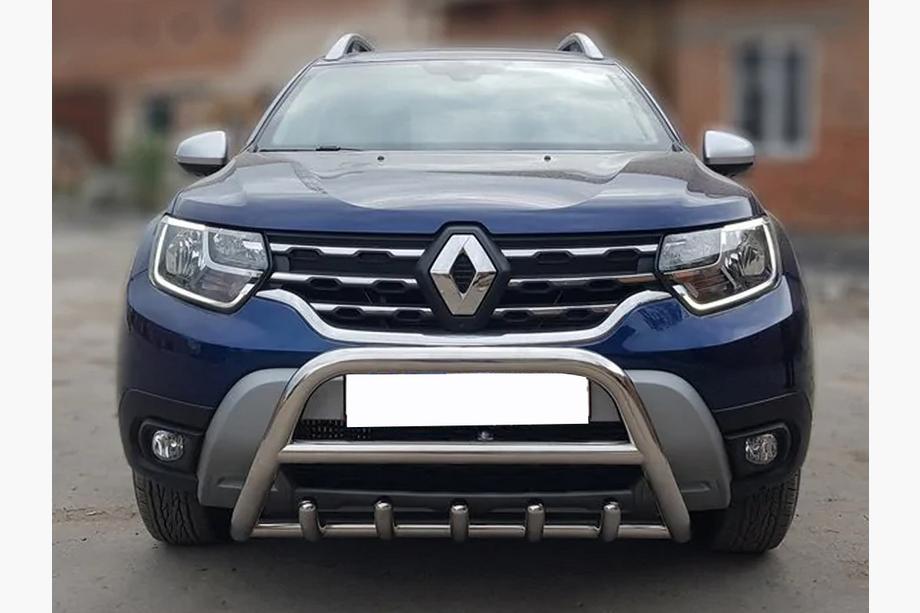 Dacia Duster 2018-2024 Defensa delantera sin logotipo WT003 (acero inoxidable) Image