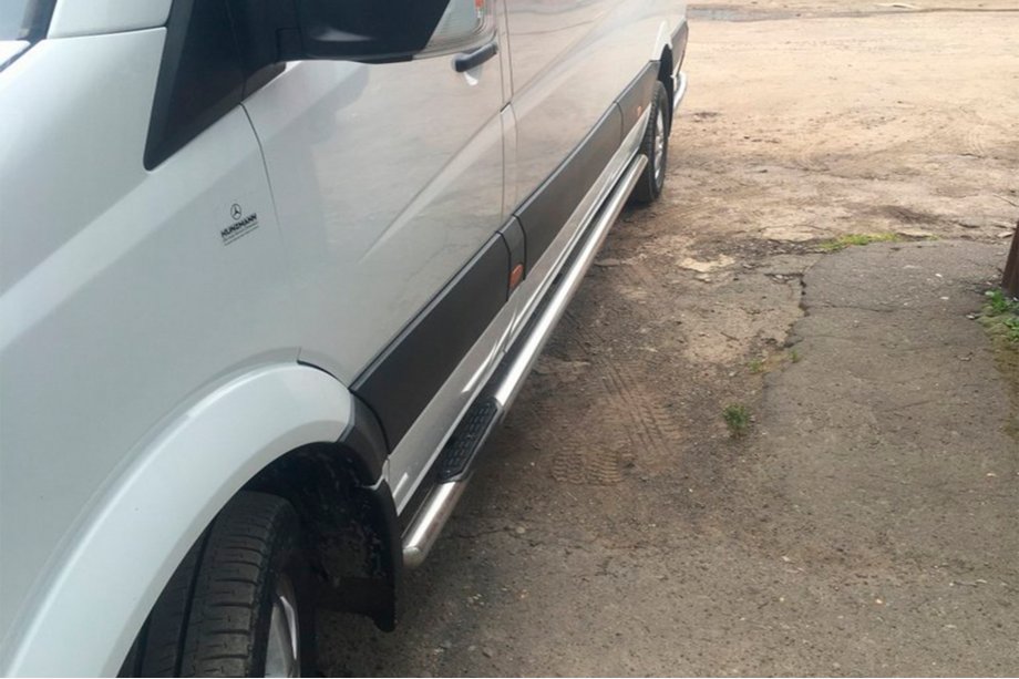 Mercedes Sprinter W907/W910 2018- Tubos Laterales (2 uds., Acero Inoxidable) d70, Largo-ExtraLargo Foto 3