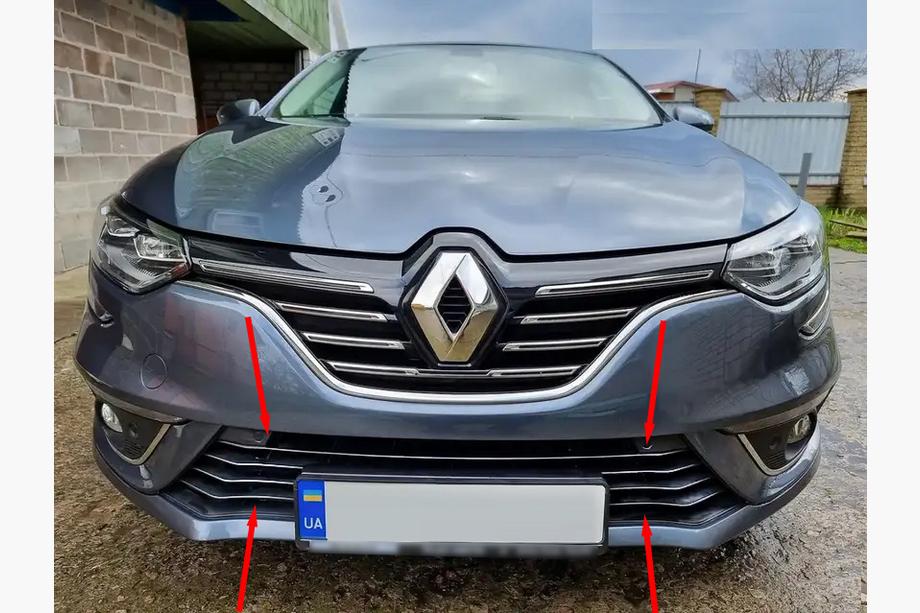 Renault Megane IV 2016-2025 Protectores de parachoques de acero inoxidable 2016-2021 (7 piezas) Image